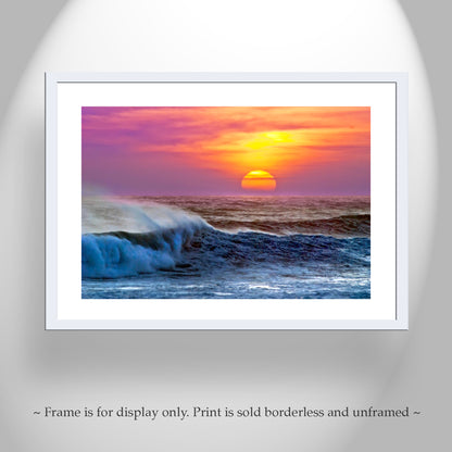 Ocean Waves Sunset Photograph at Jalama Beach California