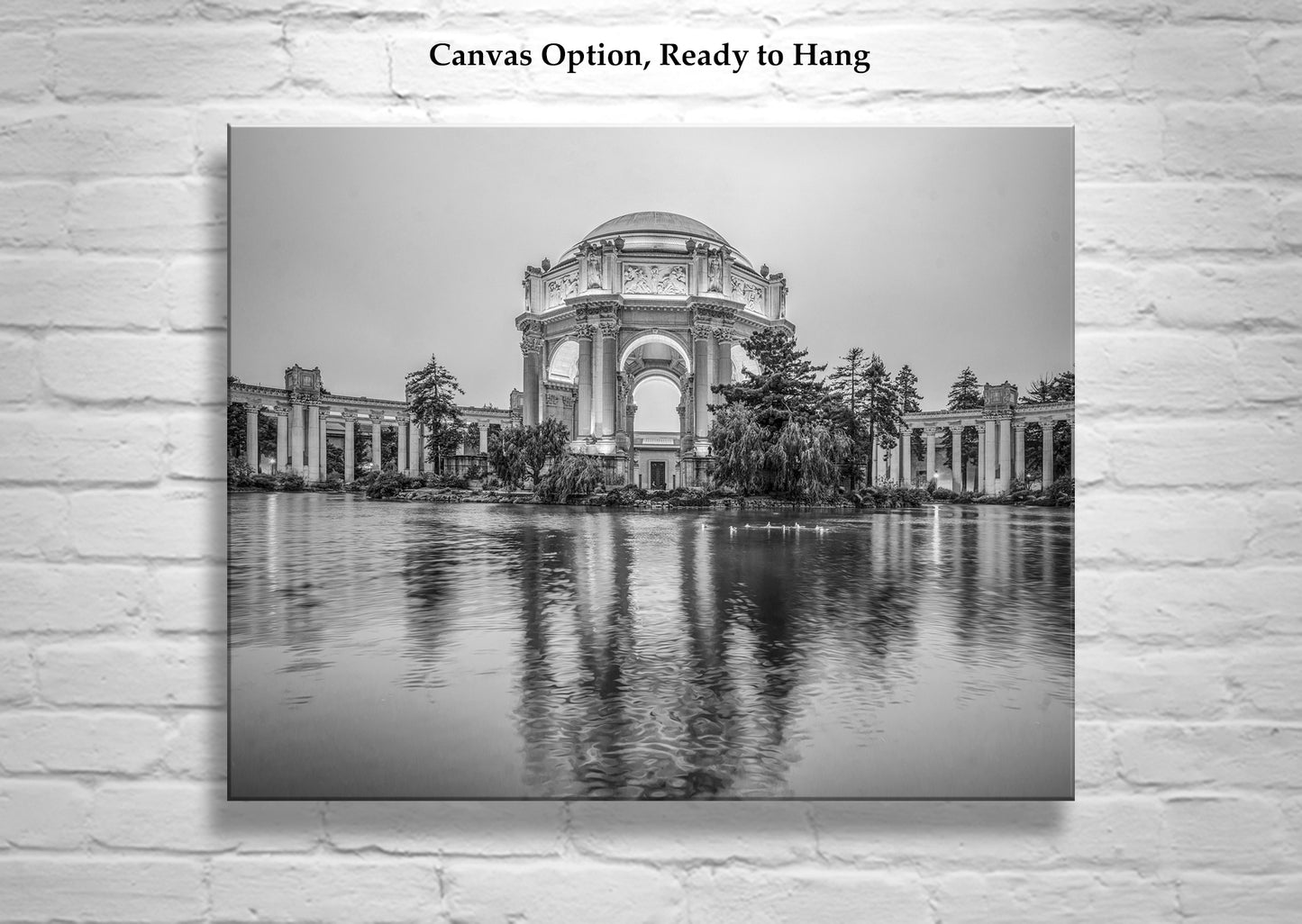 Black and White San Francisco Photograph with Palace of Fine Arts as Art Gift