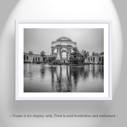 Black and White San Francisco Photograph with Palace of Fine Arts as Art Gift