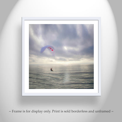 Paragliding Art Print of San Diego Torrey Pines California Pacific Ocean Beach