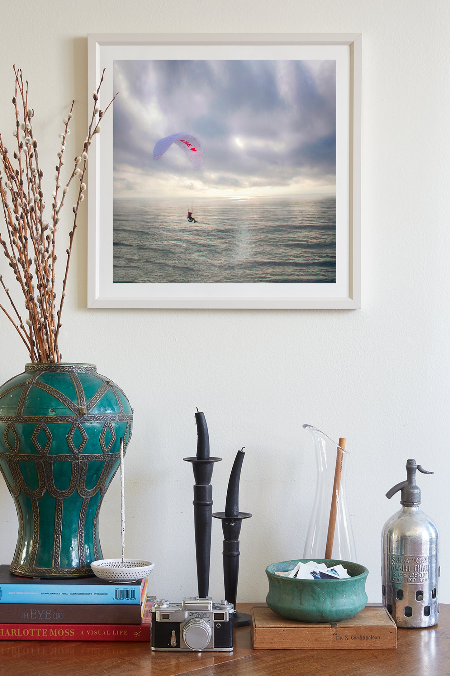 Paragliding Art Print of San Diego Torrey Pines California Pacific Ocean Beach