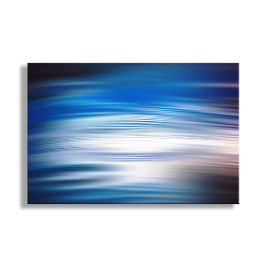 Indigo Blue Abstract Water Art Print on Framed Canvas