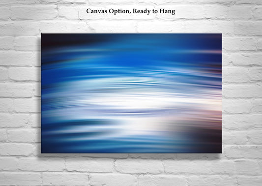 Indigo Blue Abstract Water Art Print on Framed Canvas