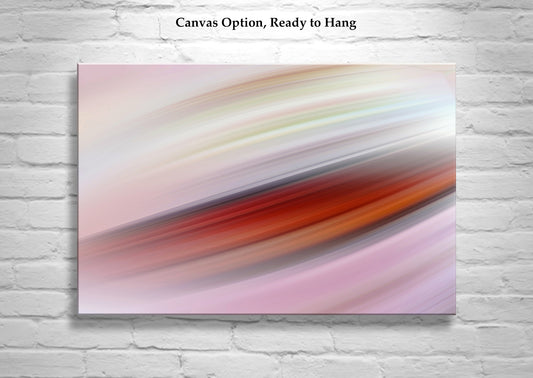 Fluid Abstract Art Print | Pastel Pink Red Canvas Wall Decor