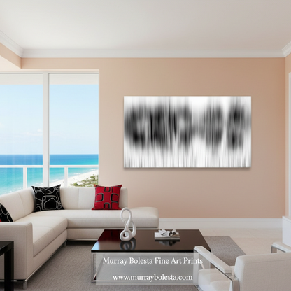 Abstract art with black and white brush strokes on a white background by Murray Bolesta