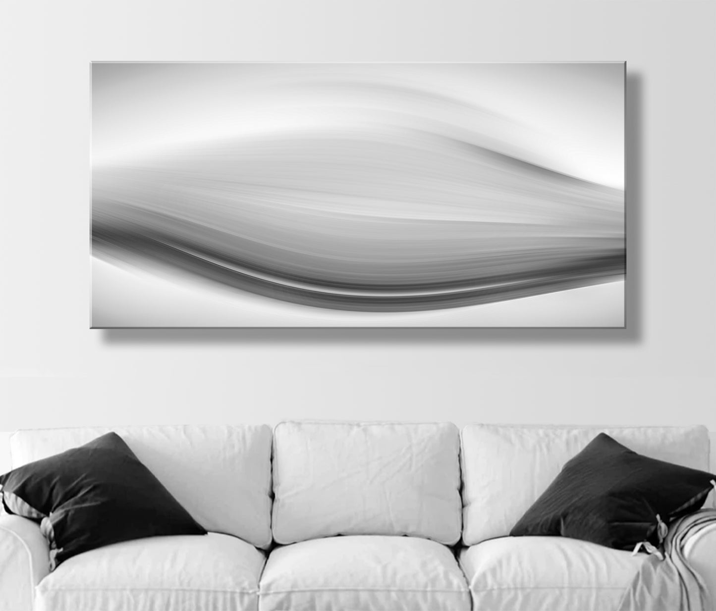 Black & White Abstract Canvas | Minimalist Framed Wall Decor