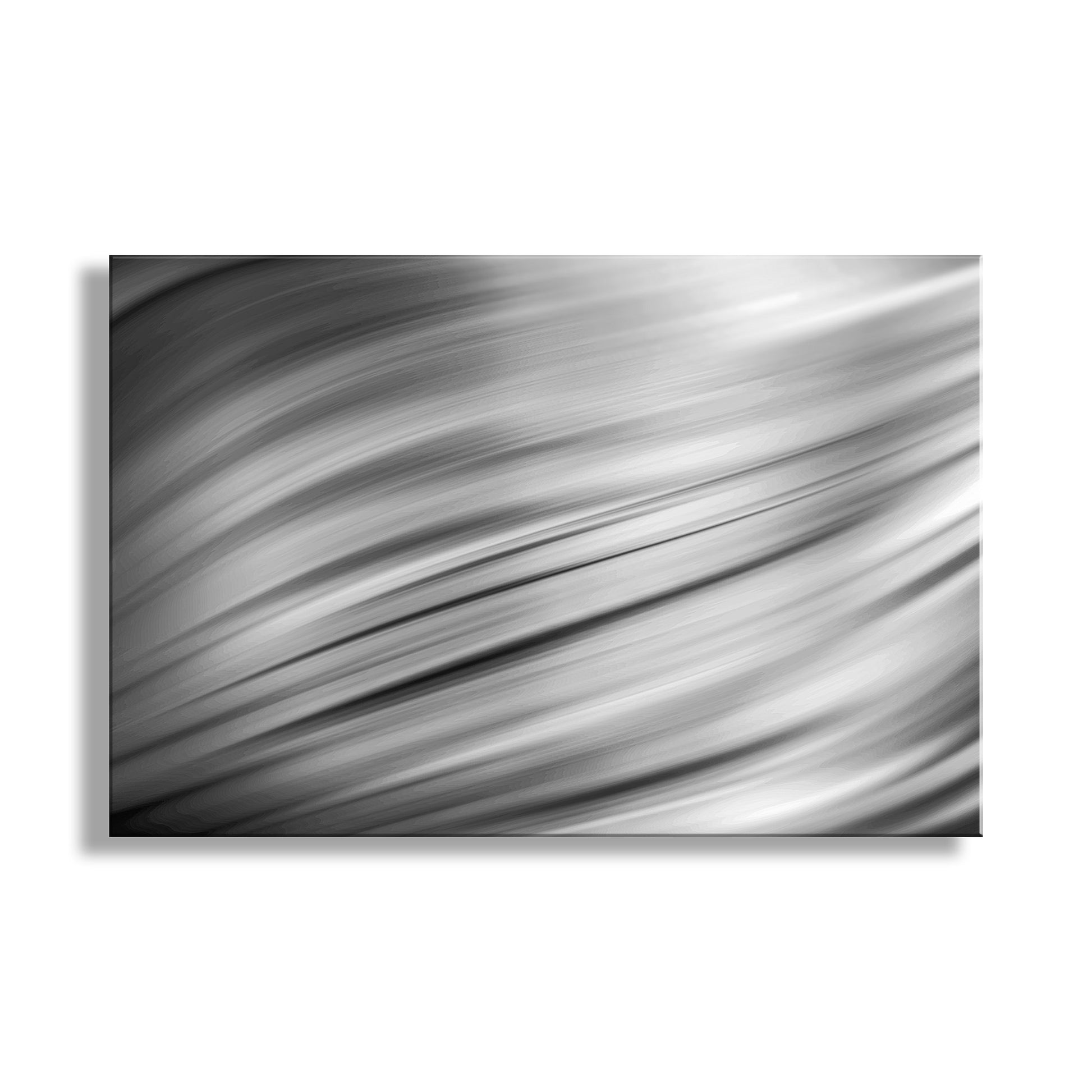 Abstract black and white design on a white background.Modern Art in Black & White on Framed Canvas in Fluid Style