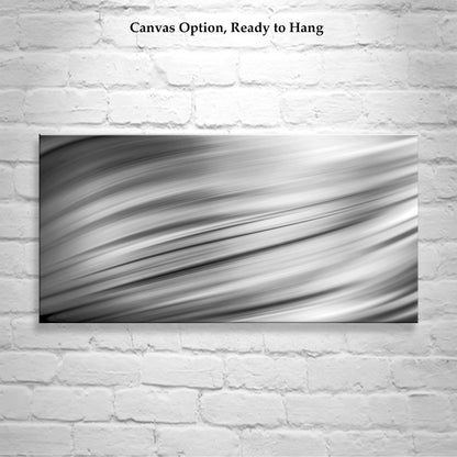 Modern Abstract Wall Art | Black & White Wide Framed Canvas
