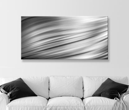 Modern Abstract Wall Art | Black & White Wide Framed Canvas