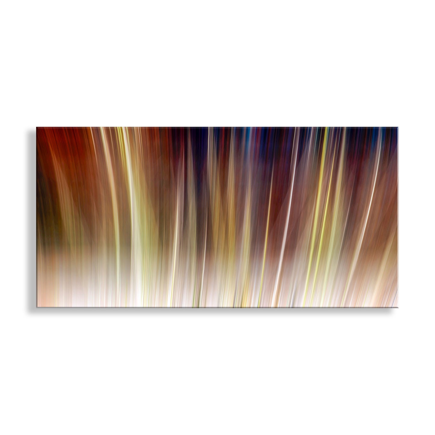 Abstract art with colorful brush strokes on a white background. Wide Panoramic Modern Art Print on Framed Canvas in Brown Tones