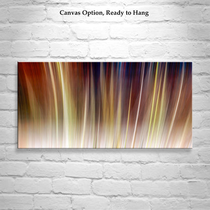Panoramic Abstract Art Print on Framed Canvas in Brown Tones