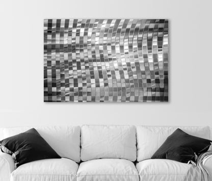 Geometric Psychedelic Black White Abstract Art on Canvas
