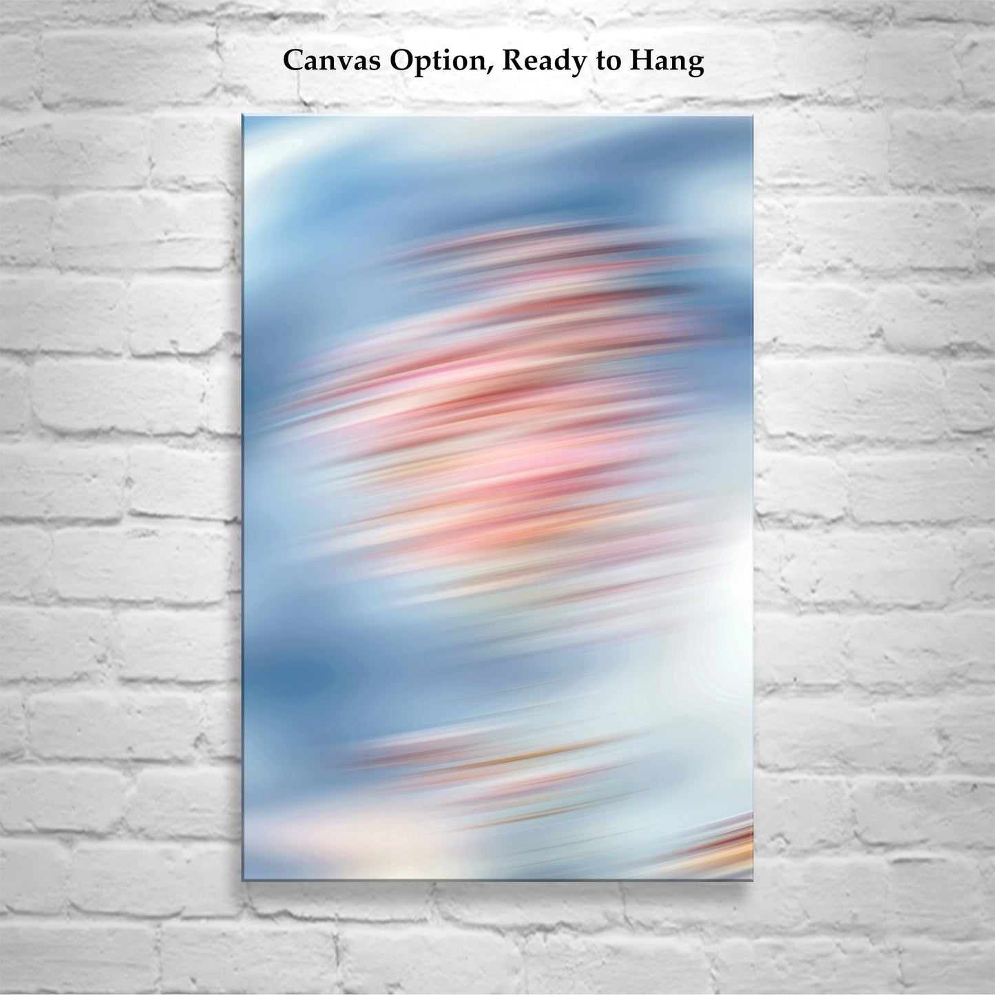Pastel Blue Abstract Art on Framed Canvas Print