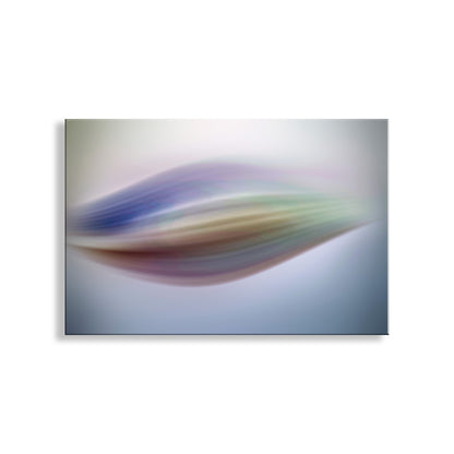 Abstract art piece with wavy color patterns on a white background. Abstract Modern Wall Art in Blue and Green on Framed Canvas