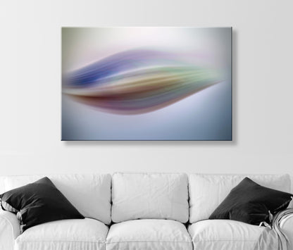 Abstract Modern Wall Art in Blue and Green on Framed Canvas