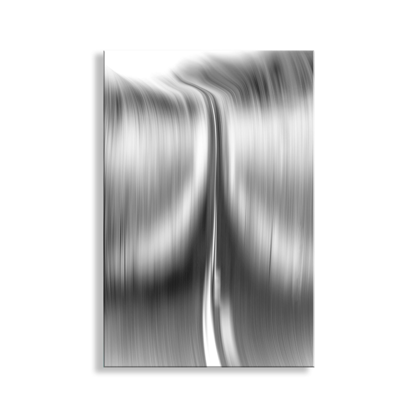 Metallic abstract design on a white background. Road Trip Art Print in Surreal Style as Wall Decor for Home or Office in Black and White