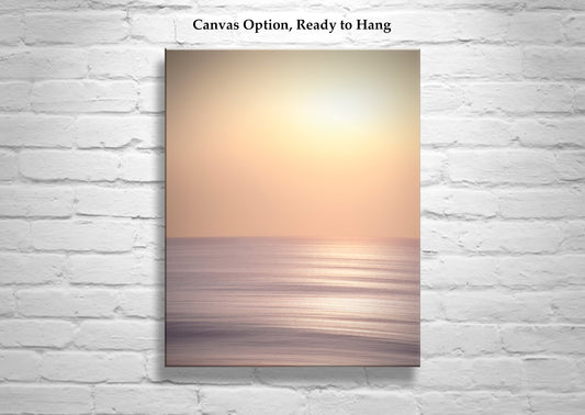 Abstract Ocean Canvas Print in Pale Yellow & Lilac