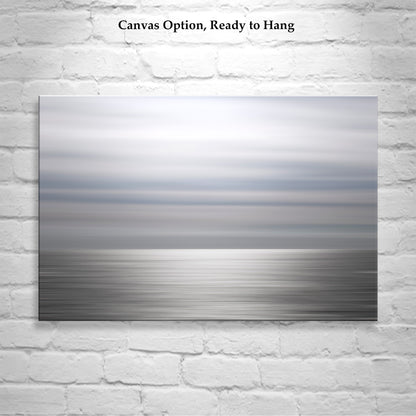 Abstract Ocean Canvas Art: Blue-Gray Contemporary Print