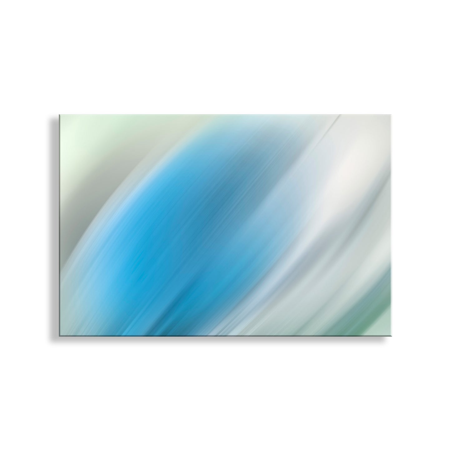 Abstract design with blue and green colors on a white background, Abstract Modern Art in Blue on Framed Canvas Print as Wall Decor