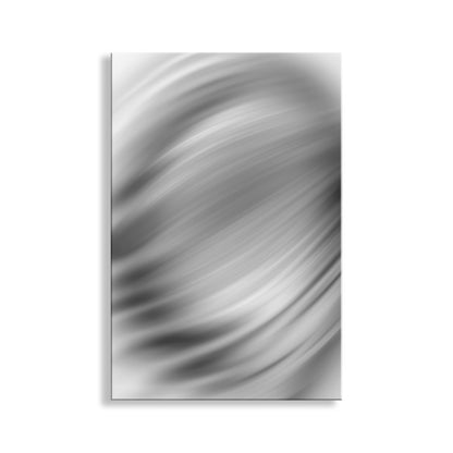 Abstract silver and gray wavy pattern on a white background. Modern Art in Black and White on Framed Canvas as Wall Decor