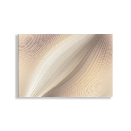 Abstract design with wavy lines on a beige background. Abstract Modern Art Print on Framed Canvas in Ivory