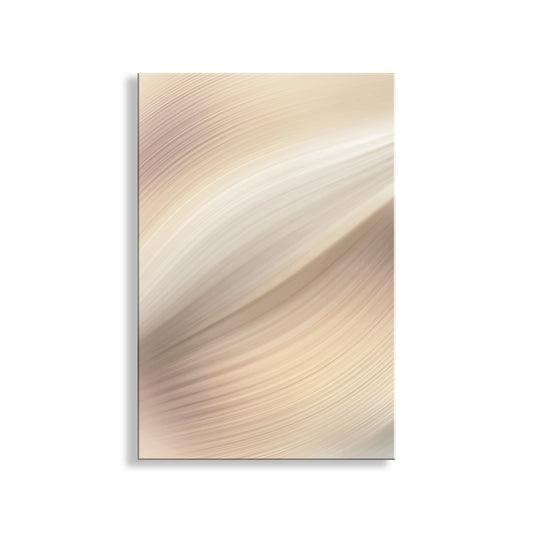Metallic gold and silver gradient on a white background. Modern Abstract Art on Framed Canvas in Ivory as Vertical Wall Decor
