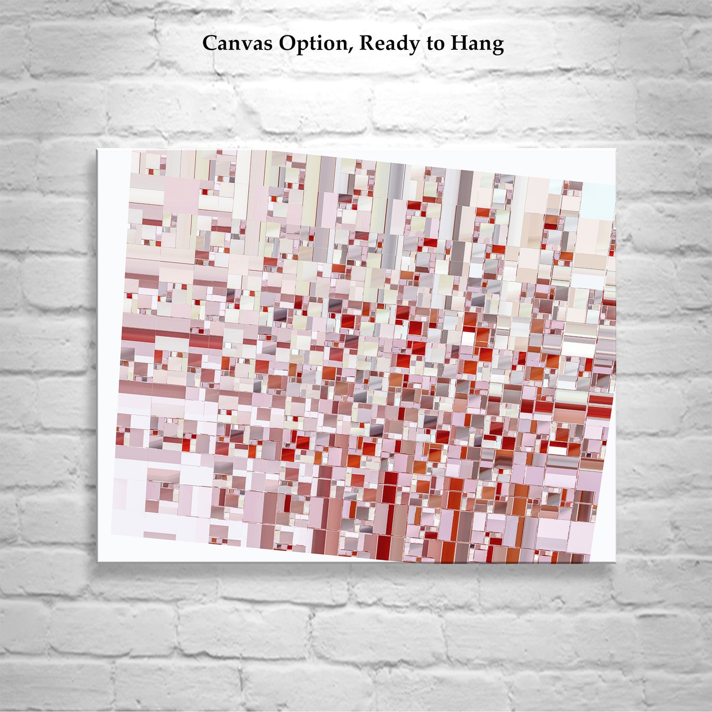 Abstract Geometric Canvas Art Print in Red and White