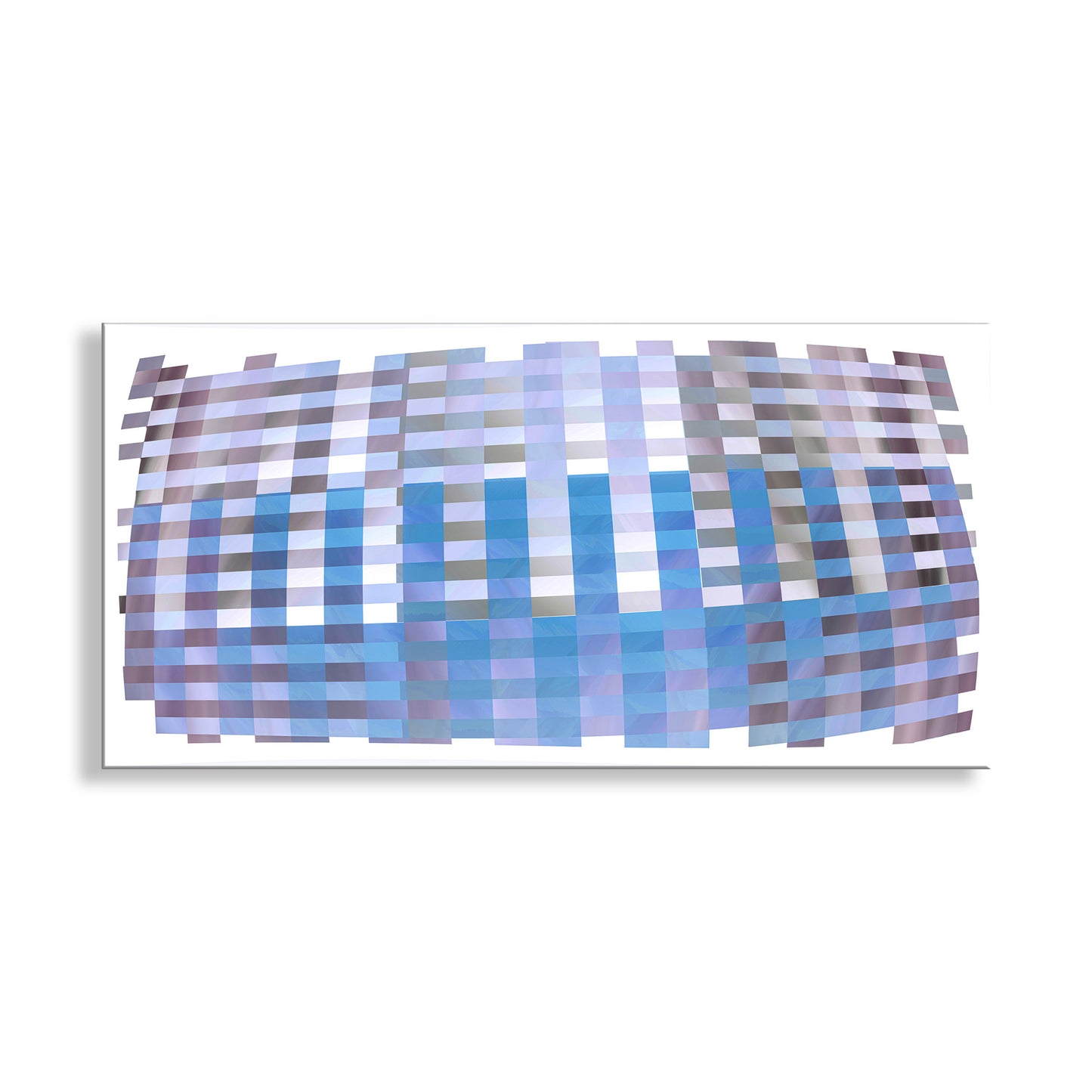 Abstract art piece with horizontal stripes in blue, purple, and gray on a white background. Abstract Canvas Print | Geometric Wall Art for Modern Interiors