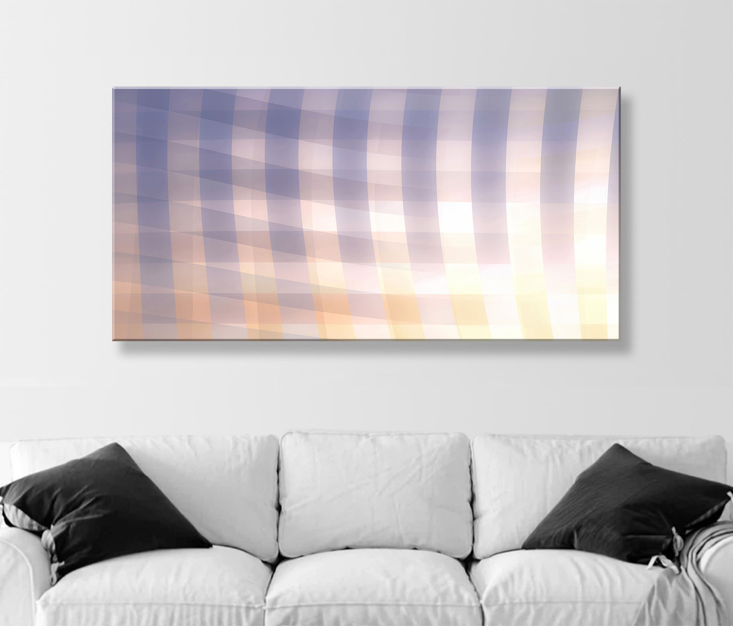Contemporary Wide Wall Decor as Pastel Fine Art Canvas