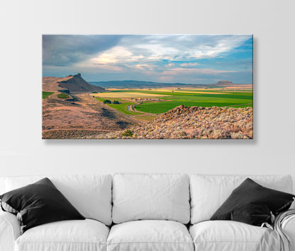 Western Farm Landscape Art Print in Panorama | Modoc County CA