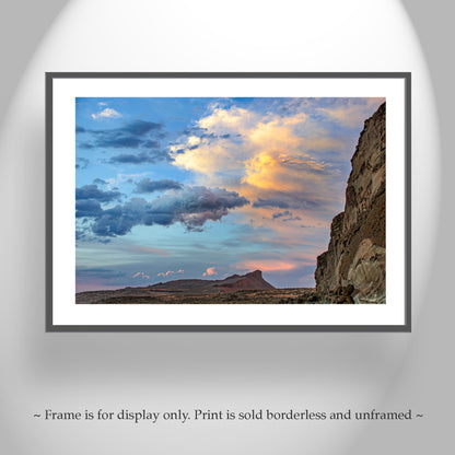 Western Sunset Landscape Art | Lava Beds California Diptych Set of 2 Pictures