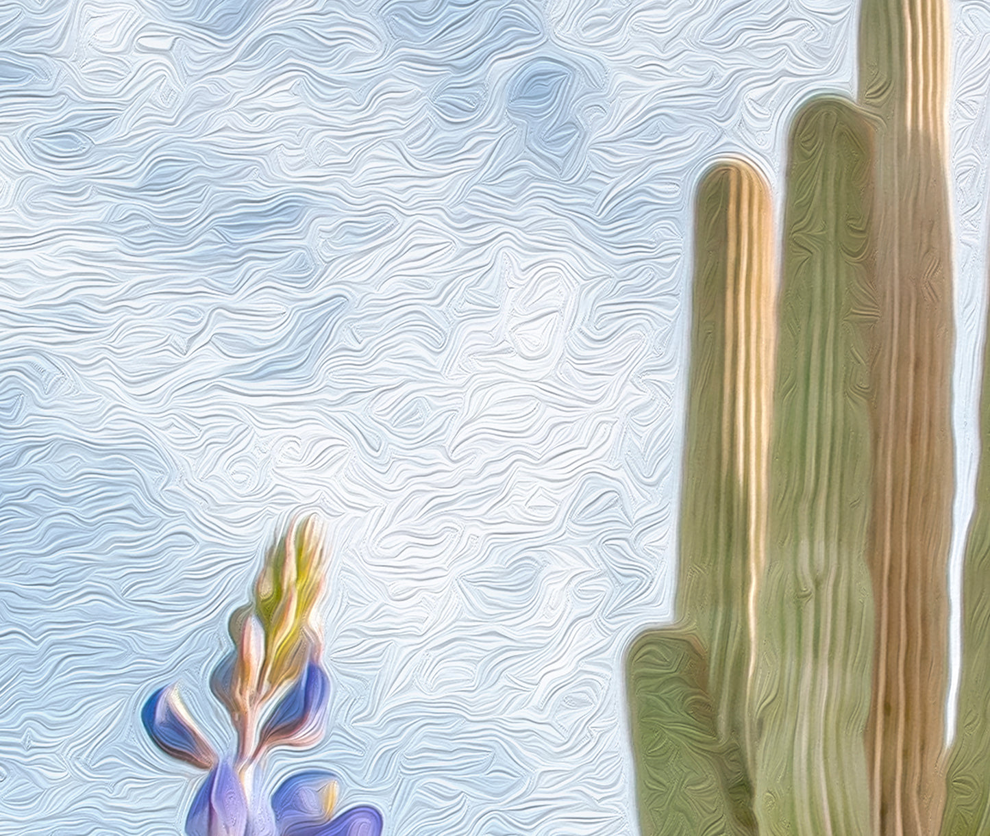 Picacho Peak Tucson Arizona Cactus Art Print with Spring Wildflowers