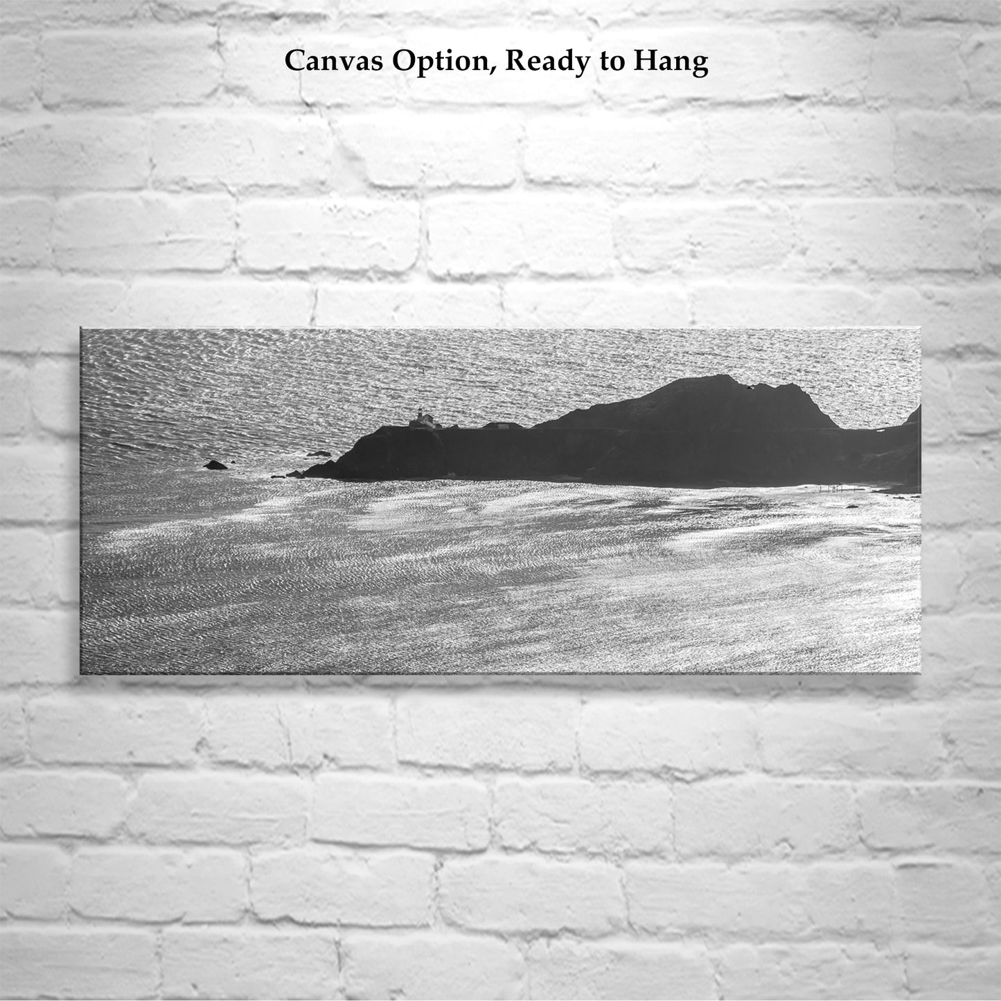 Marin Headlands Point Bonita Lighthouse California Art Print in Black and White