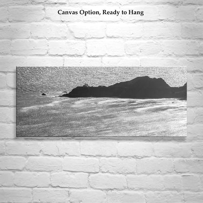 Marin Headlands Point Bonita Lighthouse California Art Print in Black and White