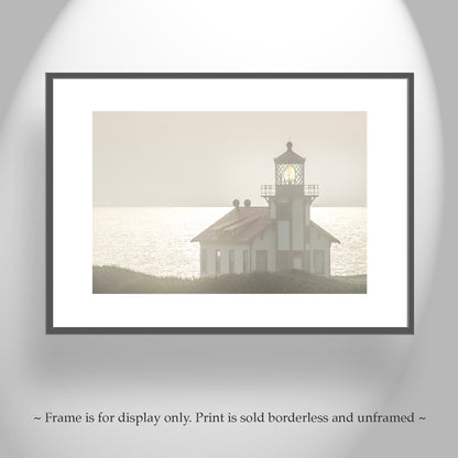 Mendocino Point Cabrillo California Lighthouse Wall Art Print