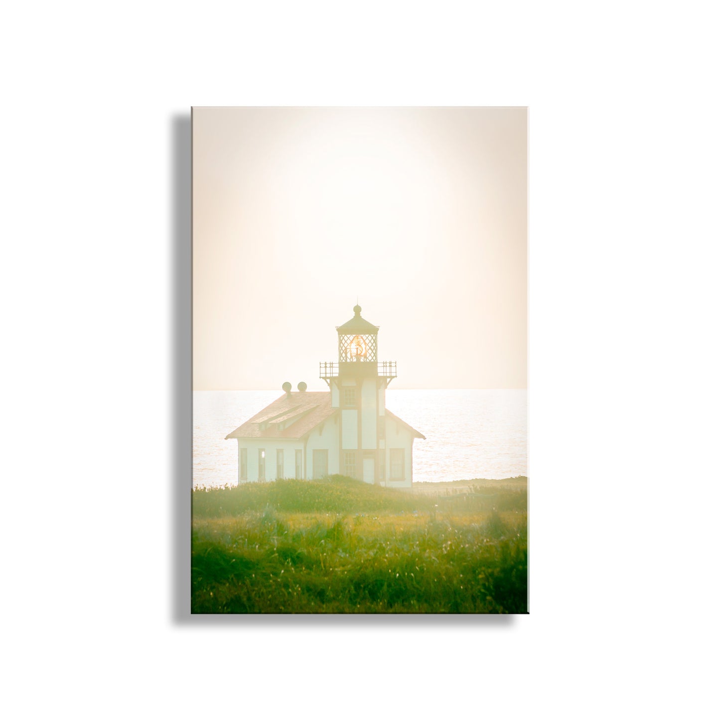 My lovely lighthouse art! Here's my dreamy view against the setting sun of Point Cabrillo Lighthouse, northern California, planet Earth. Original, unique signed art by Murray Bolesta!