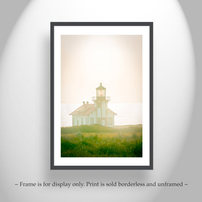 Mendocino Lighthouse at Point Cabrillo California Coast Art Photography Print