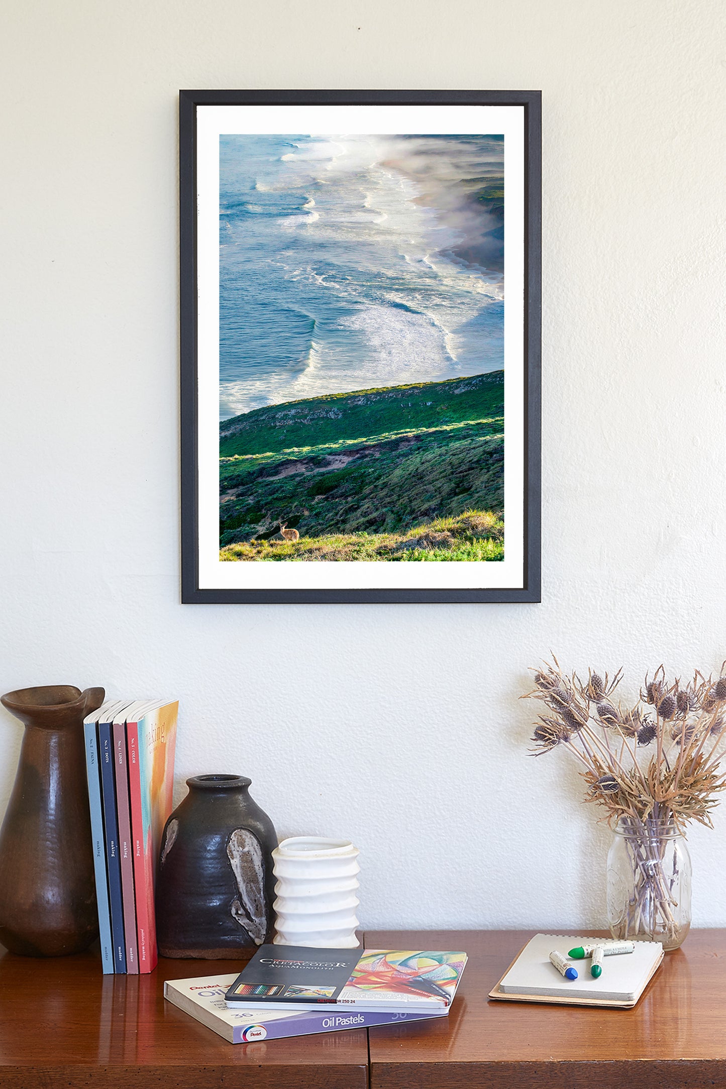 Point Reyes Photograph with Wild Deer as Framed Art