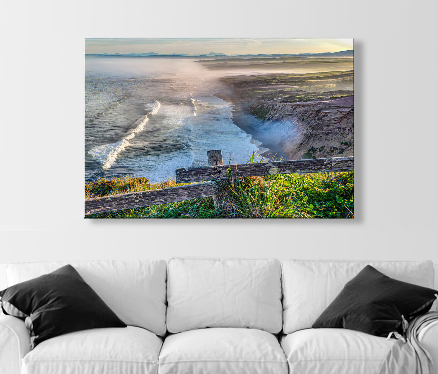Point Reyes National Seashore California Coastal Panorama Framed Art Print