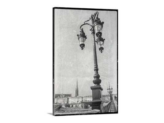 Bordeaux Pont de Pierre Bridge Art Print in Vintage Style