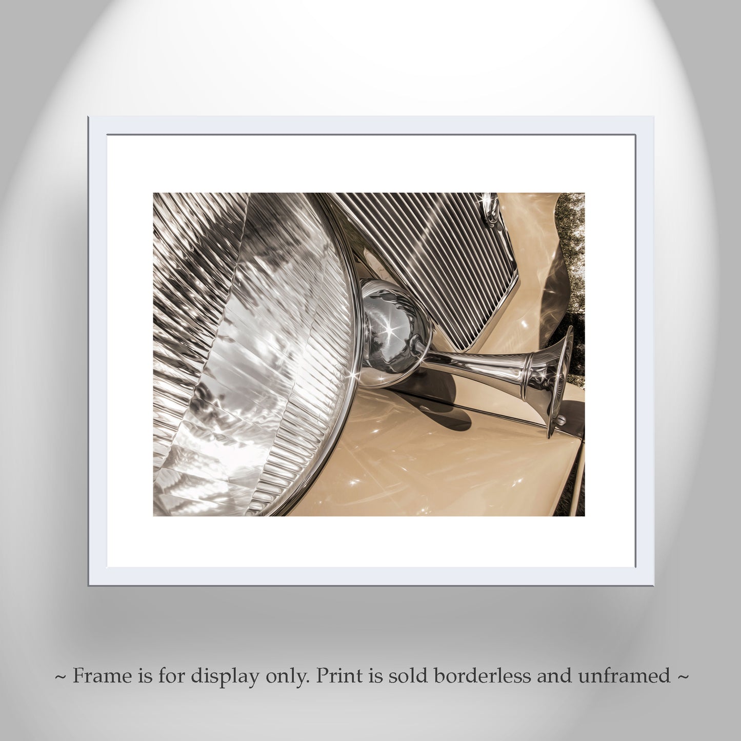 Antique Car Photograph as Sepia Toned Wall Decor in Abstract