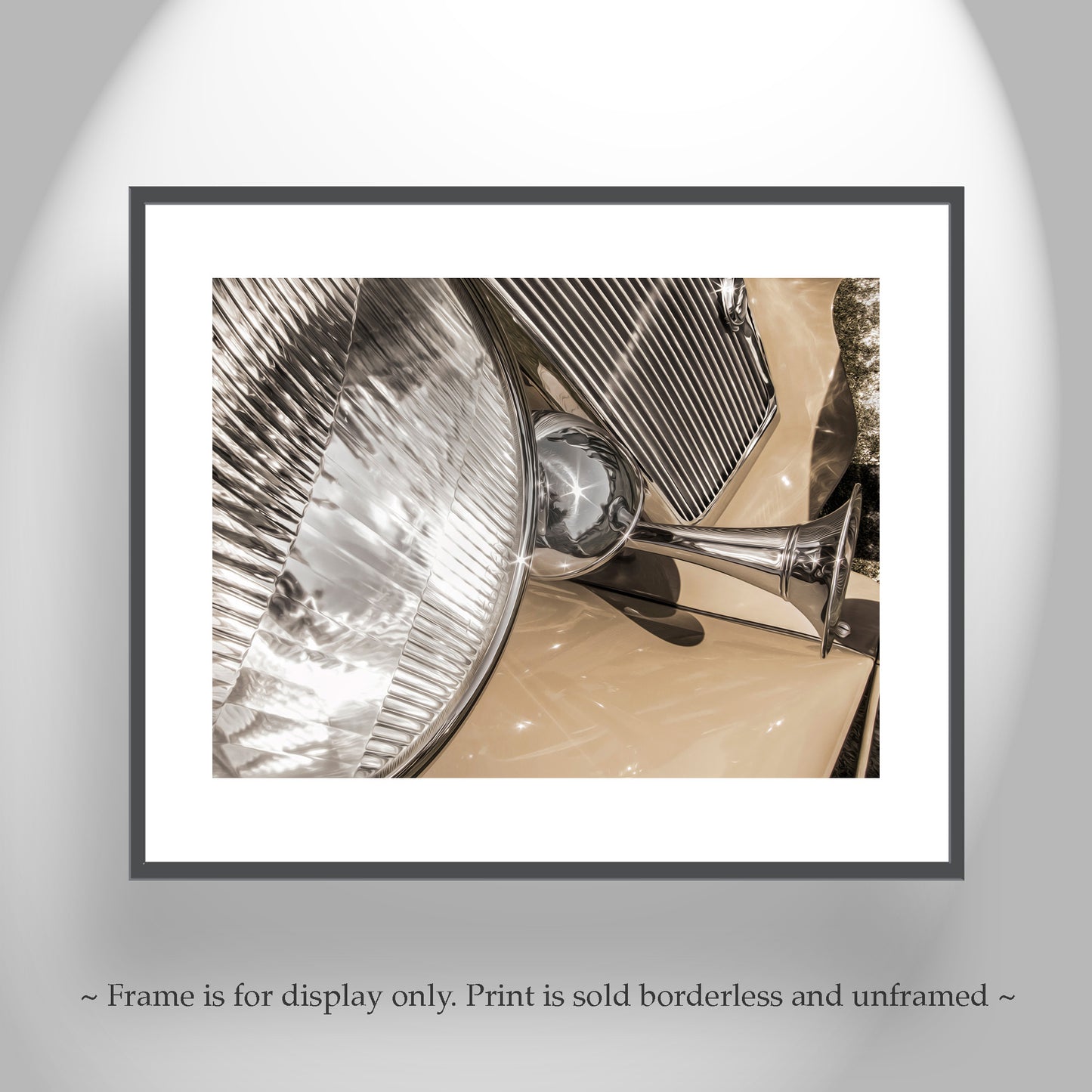 Antique Car Photograph as Sepia Toned Wall Decor in Abstract