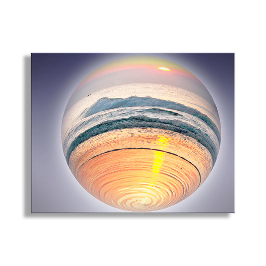 My unique surreal art for your enjoyment! This is a splendid sunrise scene, captured on camera by me on the Atlantic Ocean at Rhode Island, planet Earth. Original, unique signed art by Murray Bolesta.