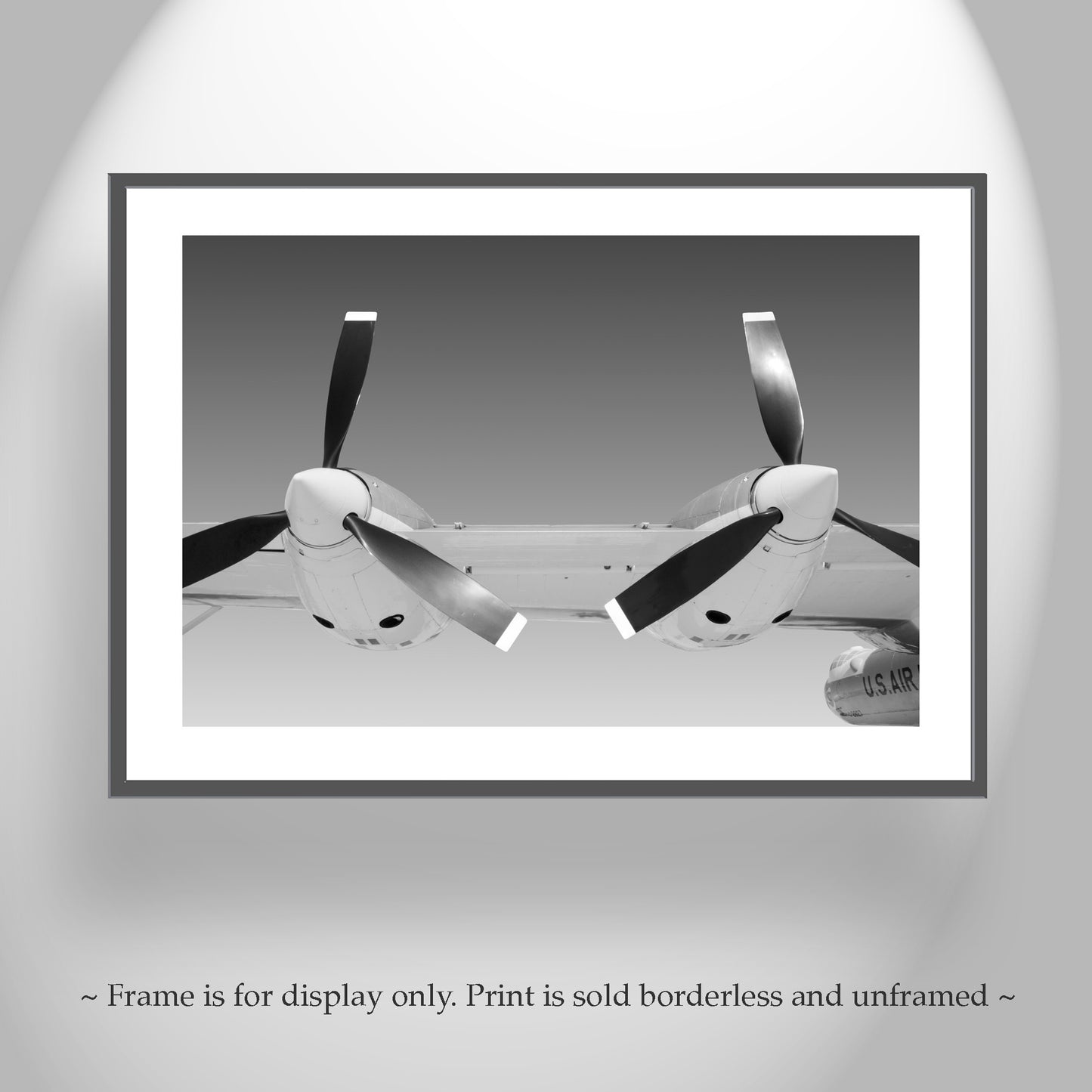 Vintage Propeller Airplane Art Print | Black & White Pilot Gift