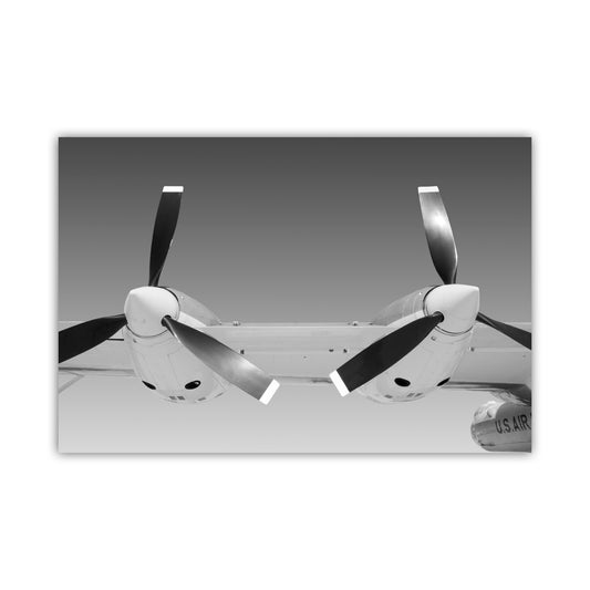Vintage Propeller Airplane Art Print | Black & White Pilot Gift