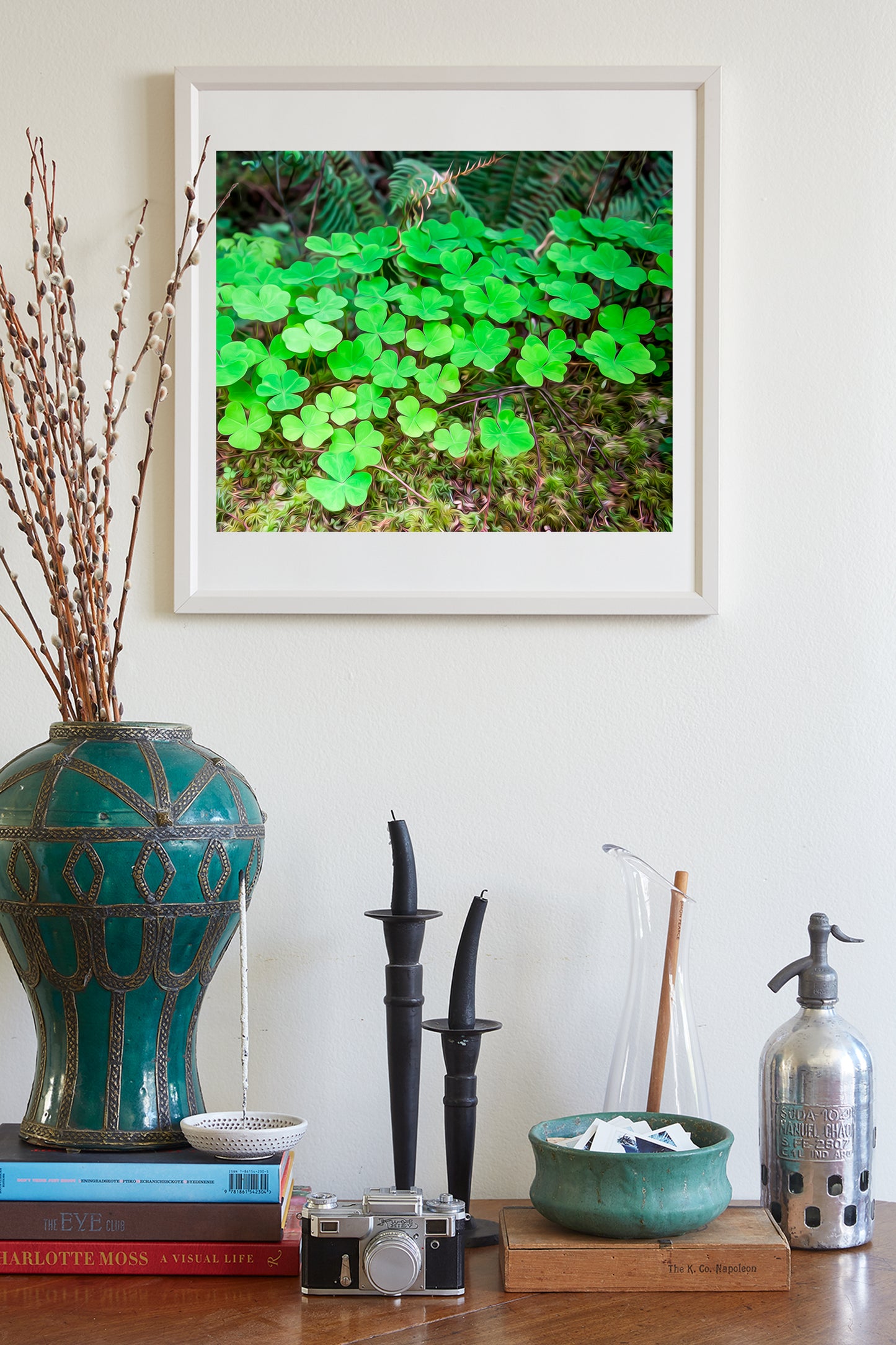 Redwood Forest Clover Leaves Nature Photography Art Print