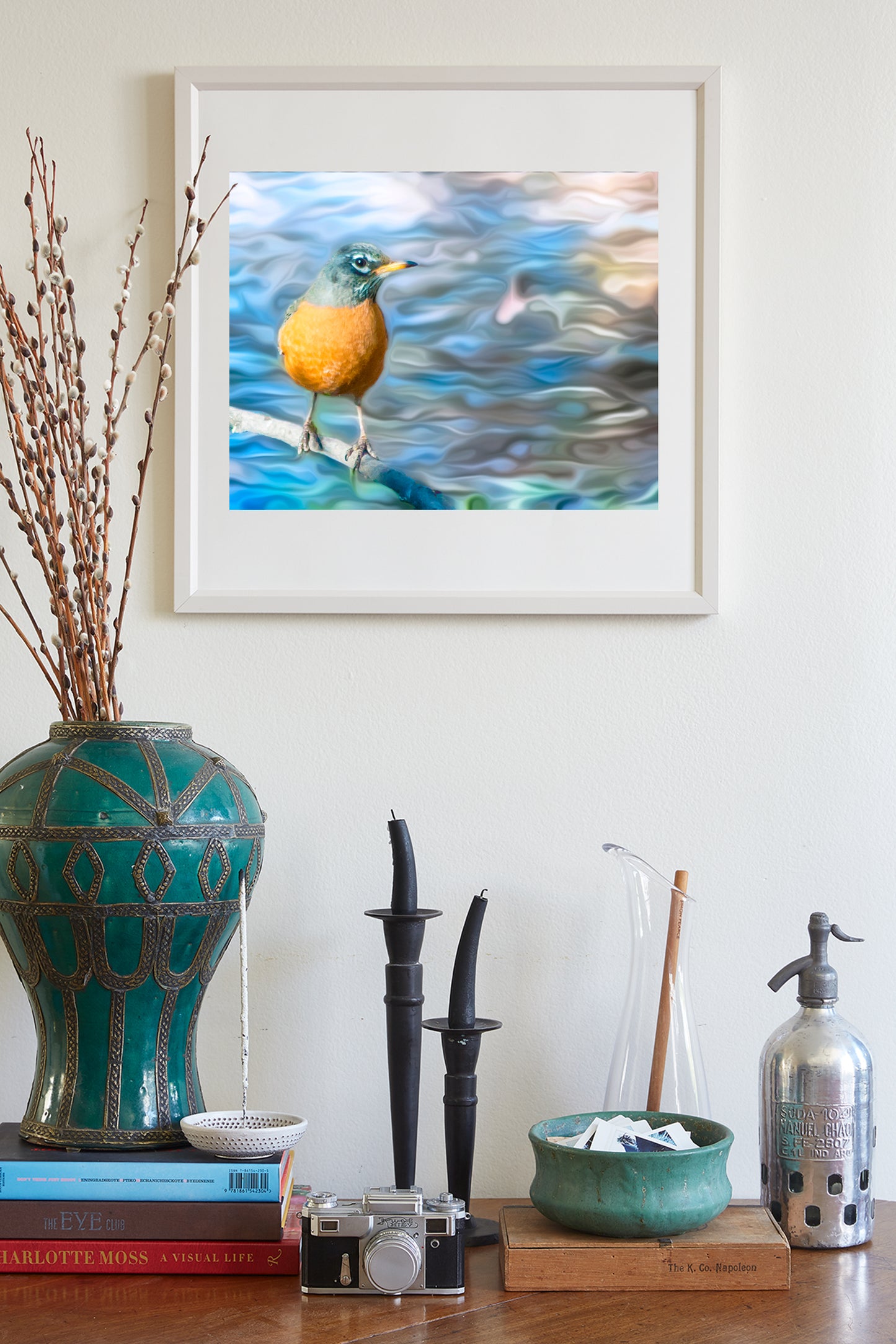 Red Robin Bird Art as Beautiful Nature Decor for Home