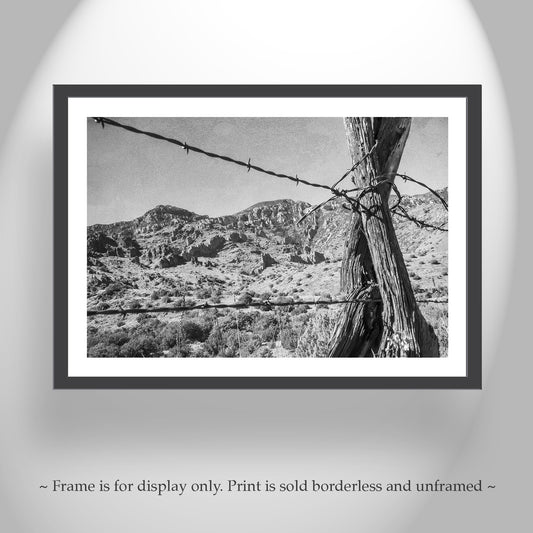 Arizona Desert Ranch Landscape Black and White Photography Print