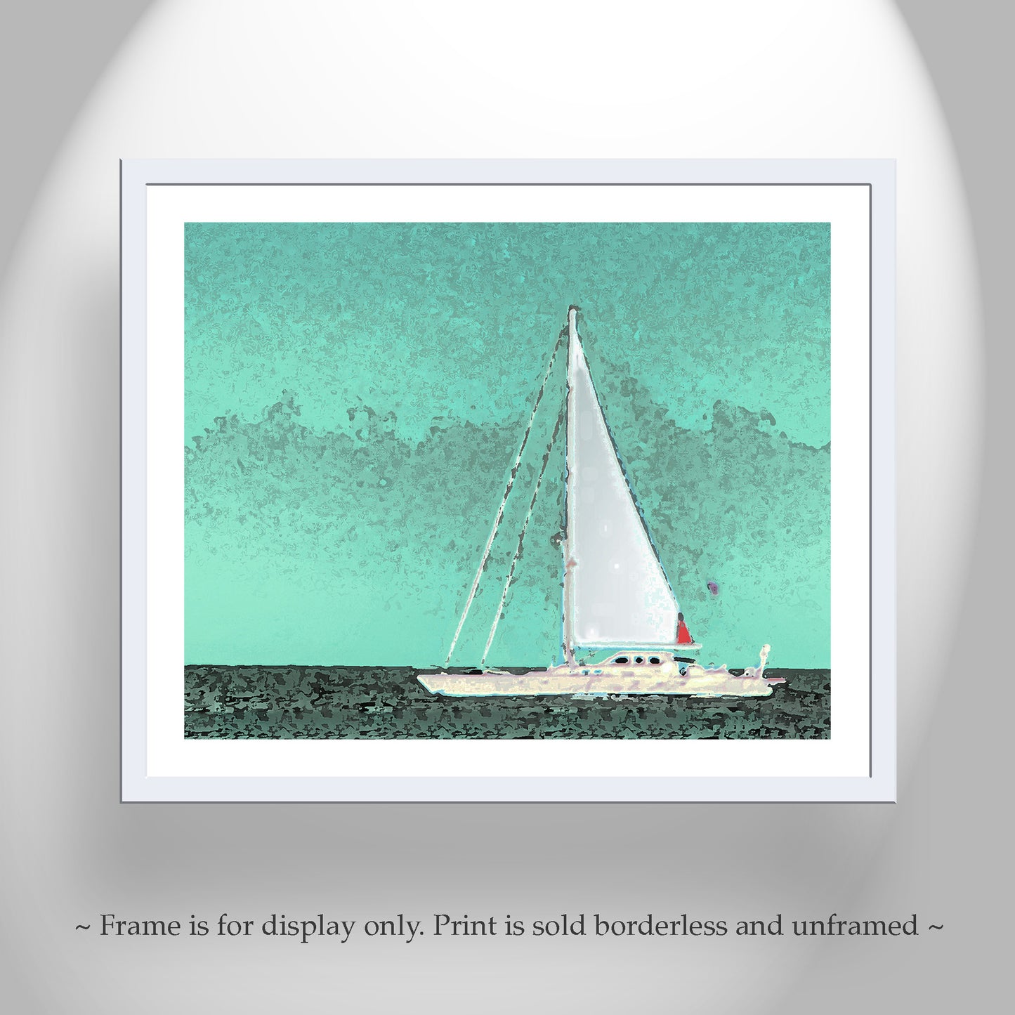 Sailboat Art Print | Block Island Rhode Island | Pastel Green Sailing Decor
