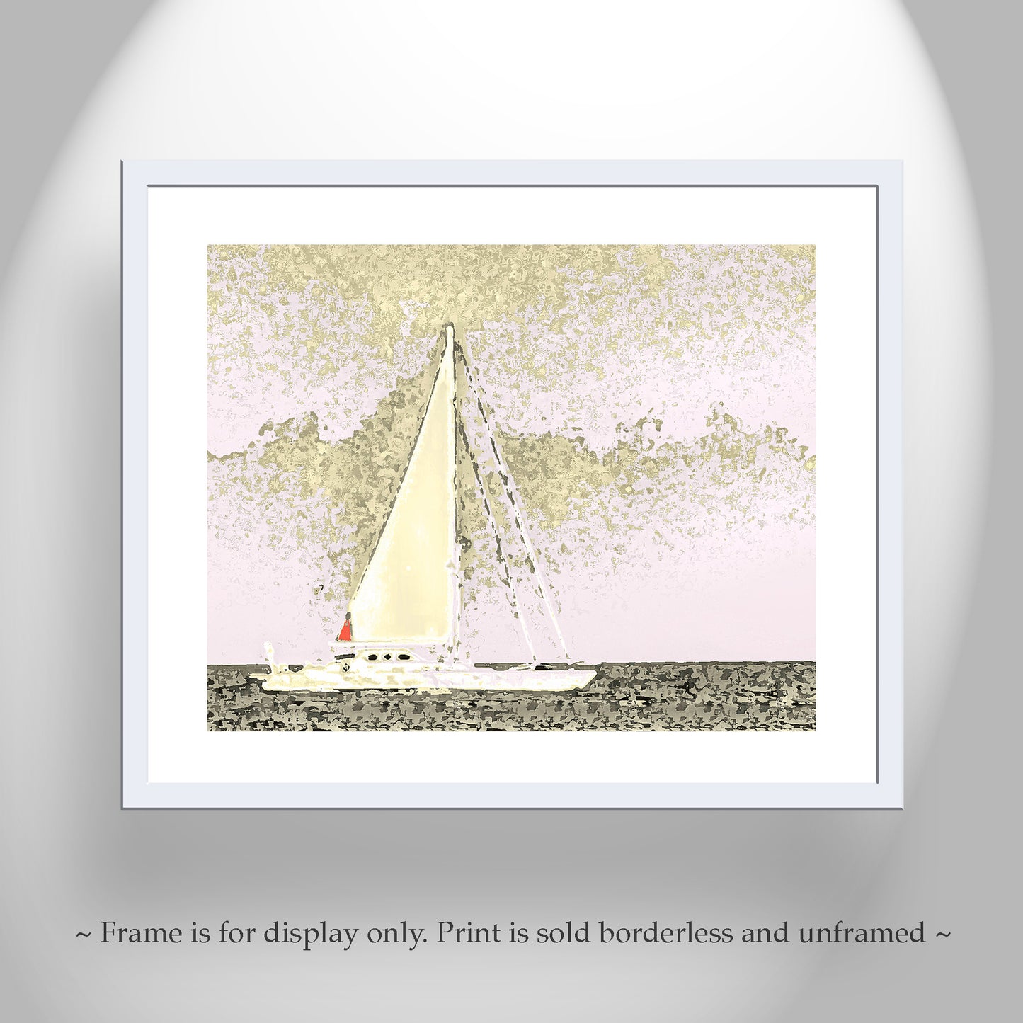 Sailing Wall Art with Sailboat at Block Island  in Mellow Yellow